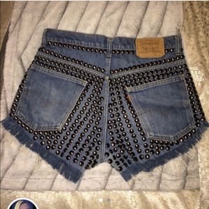 Levis Studded Jean Shorts